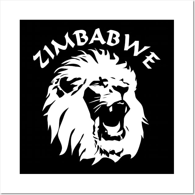 Roaring Lion Face | Zimbabwe Wall Art by TMBTM